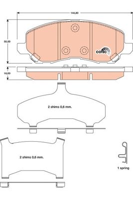 GDB4142 TRW Комплект тормозных колодок, дисковый тормоз