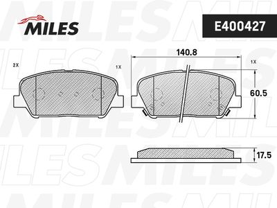 E400427 MILES Комплект тормозных колодок, дисковый тормоз