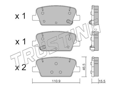 12830 TRUSTING Комплект тормозных колодок, дисковый тормоз