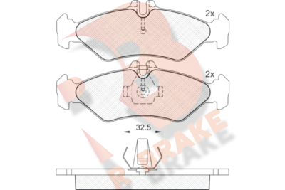 RB1102046 R BRAKE Комплект тормозных колодок, дисковый тормоз