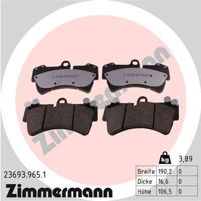 236939651 ZIMMERMANN Комплект тормозных колодок, дисковый тормоз