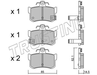 7071 TRUSTING Комплект тормозных колодок, дисковый тормоз