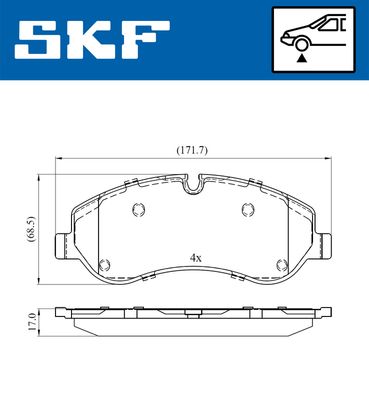 VKBP80029E SKF Комплект тормозных колодок, дисковый тормоз