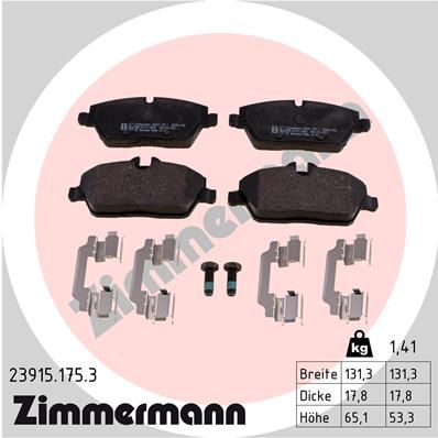 239151753 ZIMMERMANN Комплект тормозных колодок, дисковый тормоз