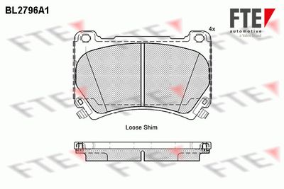 BL2796A1 FTE Комплект тормозных колодок, дисковый тормоз