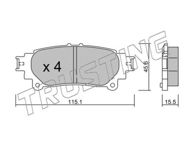 9550 TRUSTING Комплект тормозных колодок, дисковый тормоз