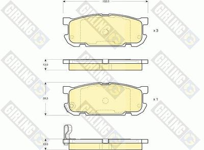 6133039 GIRLING Комплект тормозных колодок, дисковый тормоз