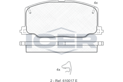 181004 ICER Комплект тормозных колодок, дисковый тормоз