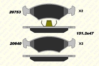 2075318005 KALE Комплект тормозных колодок, дисковый тормоз