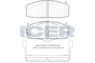 180520 ICER Комплект тормозных колодок, дисковый тормоз