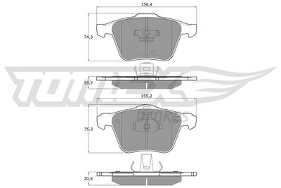 TX1406 TOMEX Brakes Комплект тормозных колодок, дисковый тормоз