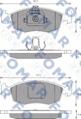 FO688381 FOMAR Friction Комплект тормозных колодок, дисковый тормоз