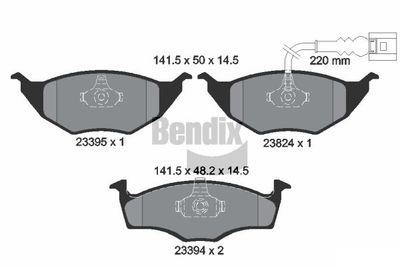 BPD1967 BENDIX Braking Комплект тормозных колодок, дисковый тормоз