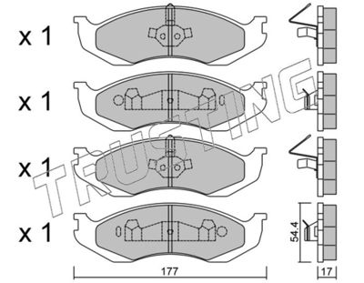 2270 TRUSTING Комплект тормозных колодок, дисковый тормоз