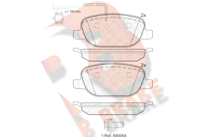 RB1996 R BRAKE Комплект тормозных колодок, дисковый тормоз