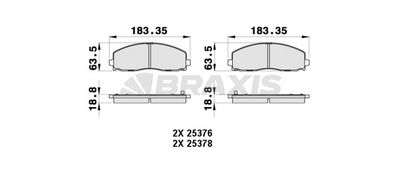 AB0426 BRAXIS Комплект тормозных колодок, дисковый тормоз