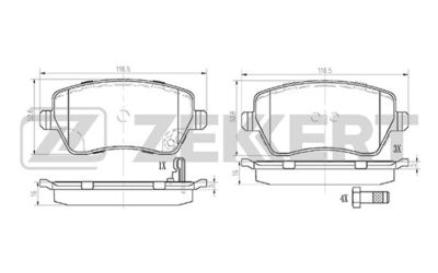 BS1248 ZEKKERT Комплект тормозных колодок, дисковый тормоз