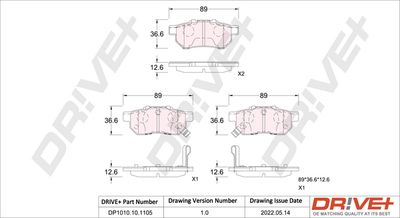 DP1010101105 Dr!ve+ Комплект тормозных колодок, дисковый тормоз