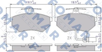 FO689281 FOMAR Friction Комплект тормозных колодок, дисковый тормоз