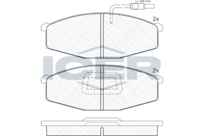 140694 ICER Комплект тормозных колодок, дисковый тормоз