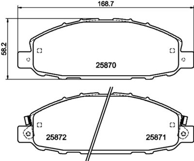 8DB355021721 HELLA Комплект тормозных колодок, дисковый тормоз