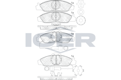 141237 ICER Комплект тормозных колодок, дисковый тормоз