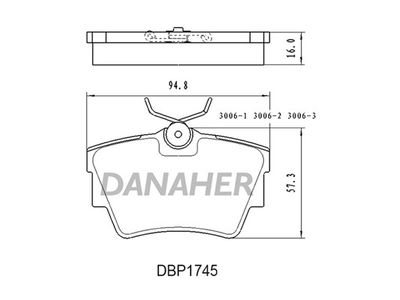 DBP1745 DANAHER Комплект тормозных колодок, дисковый тормоз