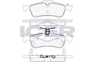 181878 ICER Комплект тормозных колодок, дисковый тормоз