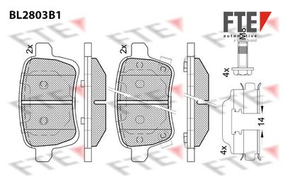 BL2803B1 FTE Комплект тормозных колодок, дисковый тормоз