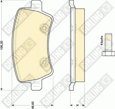 6116851 GIRLING Комплект тормозных колодок, дисковый тормоз