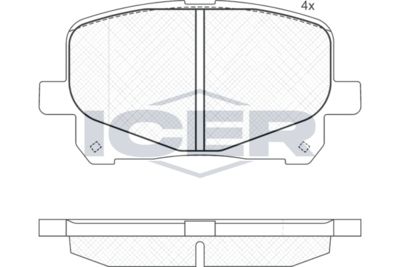 181555 ICER Комплект тормозных колодок, дисковый тормоз