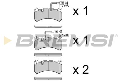 BP3764 BREMSI Комплект тормозных колодок, дисковый тормоз