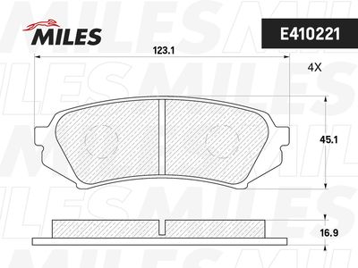 E410221 MILES Комплект тормозных колодок, дисковый тормоз