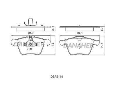 DBP2114 DANAHER Комплект тормозных колодок, дисковый тормоз