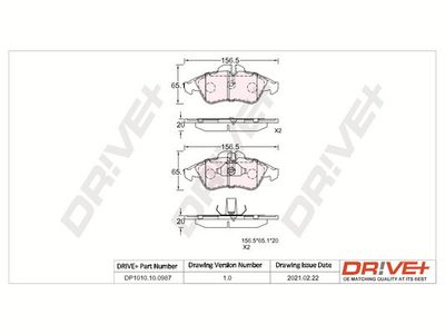 DP1010100987 Dr!ve+ Комплект тормозных колодок, дисковый тормоз