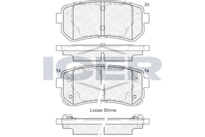 181955 ICER Комплект тормозных колодок, дисковый тормоз