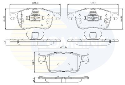 CBP32462 COMLINE Комплект тормозных колодок, дисковый тормоз