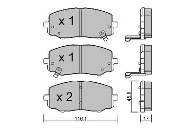 BPHY1005 AISIN Комплект тормозных колодок, дисковый тормоз