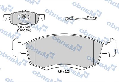 MBF016019 MANDO Комплект тормозных колодок, дисковый тормоз