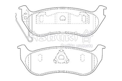 US104238 ASHUKI by Palidium Комплект тормозных колодок, дисковый тормоз