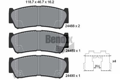 BPD2160 BENDIX Braking Комплект тормозных колодок, дисковый тормоз