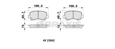 AB0329 BRAXIS Комплект тормозных колодок, дисковый тормоз