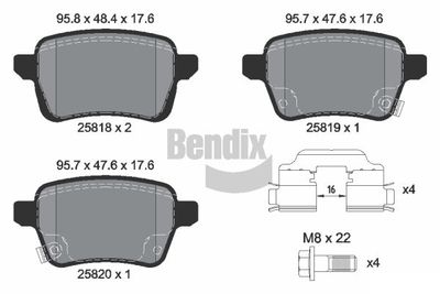 BPD2271 BENDIX Braking Комплект тормозных колодок, дисковый тормоз