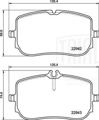 PF2243 TRIALLI Комплект тормозных колодок, дисковый тормоз