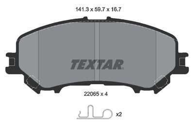 2206503 TEXTAR Комплект тормозных колодок, дисковый тормоз