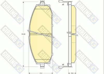 6132229 GIRLING Комплект тормозных колодок, дисковый тормоз
