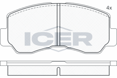 140623 ICER Комплект тормозных колодок, дисковый тормоз