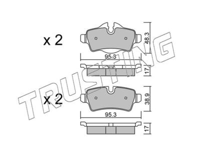 7850 TRUSTING Комплект тормозных колодок, дисковый тормоз