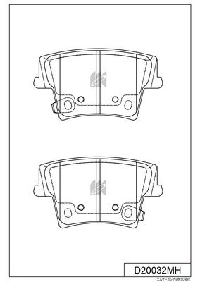 D20032MH MK Kashiyama Комплект тормозных колодок, дисковый тормоз