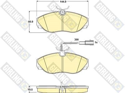 6114251 GIRLING Комплект тормозных колодок, дисковый тормоз